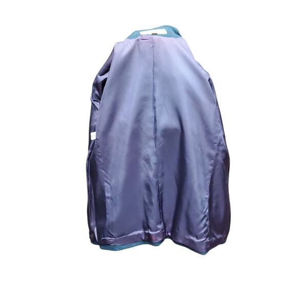 Vintage John Meyer Wool Poly Career Blazer Jacket Blue Teal Sz 14 - Picture 15 of 16